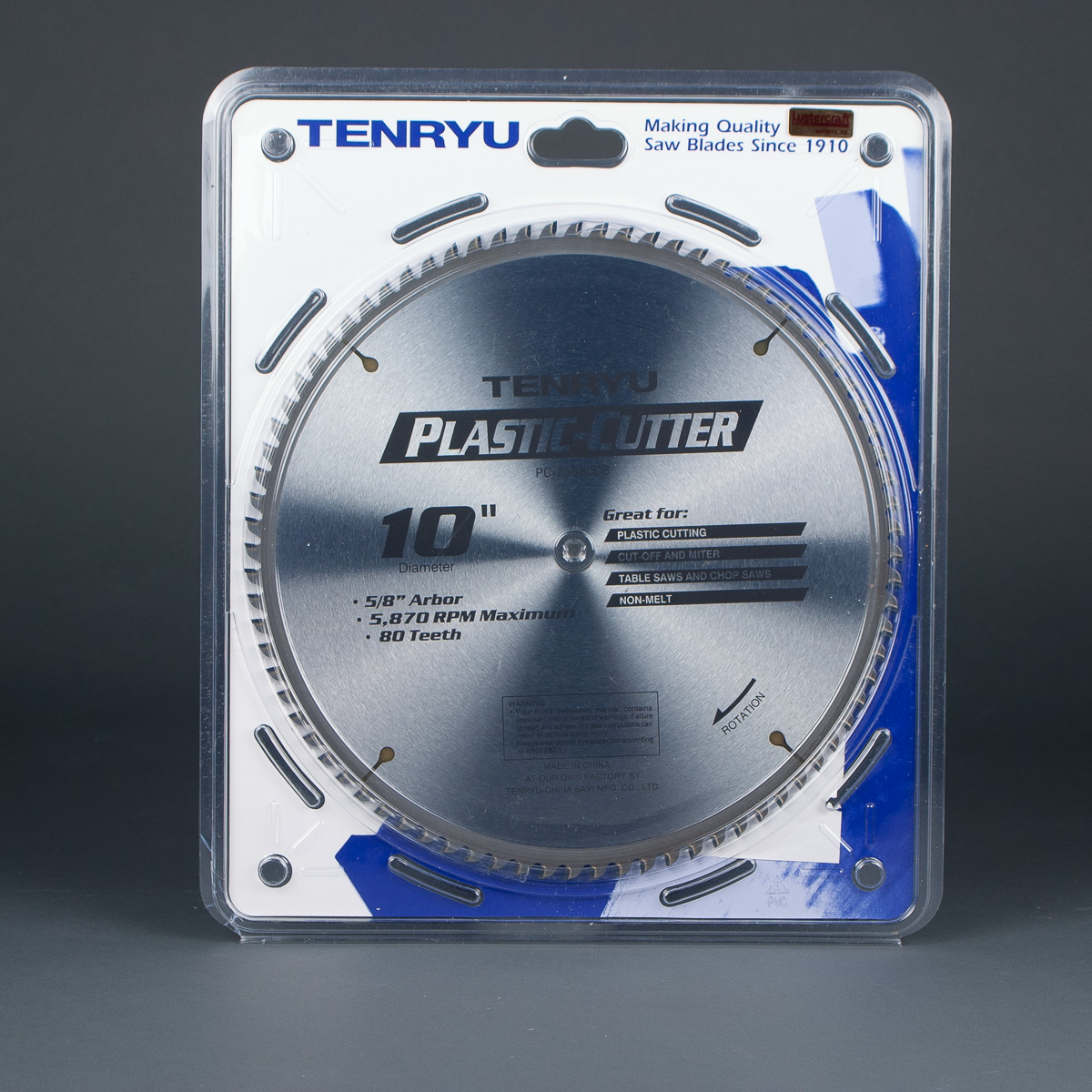 Tenryu PC-25580CB 10 Plastic Cutter Saw Blade 80T 5/8